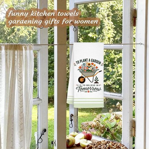 Gardening Kitchen Towel Gifts for Women, Gifts for Plant Lovers, Plant Lady Mom Birthday Gift, Housewarming New Home Gift, To Plant a Garden Is to Believe in Tomorrow Decorative Towel 16 x 24 in Kuwait