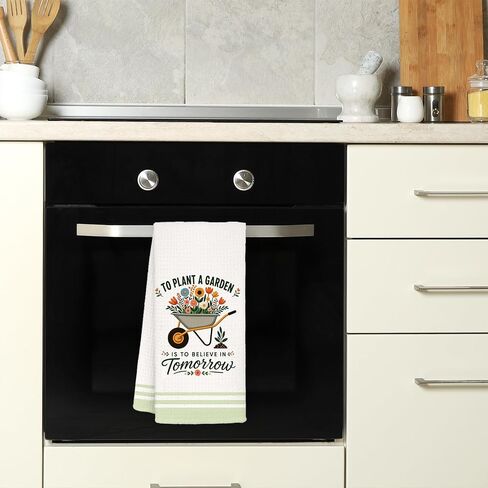 Gardening Kitchen Towel Gifts for Women, Gifts for Plant Lovers, Plant Lady Mom Birthday Gift, Housewarming New Home Gift, To Plant a Garden Is to Believe in Tomorrow Decorative Towel 16 x 24 in Kuwait