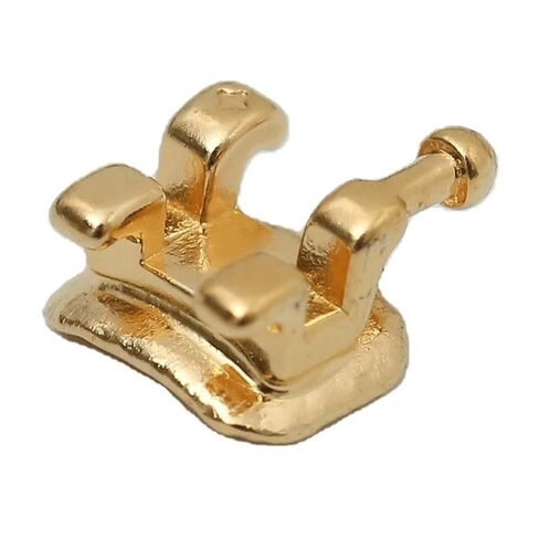 20Pcs Orthodontic Mesh Base Gold-Plated Metal Brackets 022 Roth #3#4#5 with Hook (Roth 022 with 3 4 5 Hook) in Kuwait