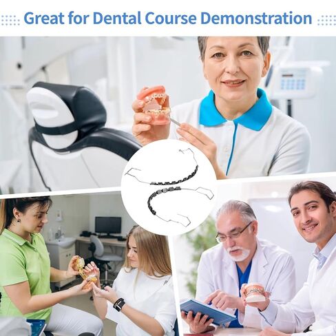 Temporary Fake Braces Kit with Metal Wire Brackets and Orthodontic Ligatures, Black Braces for Teeth, Designed for Dental Students, Useful for Classroom Demonstration and Practice in Kuwait