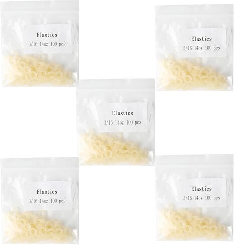Extraoral Orthodontic Elastics, 14 oz O-Ring Dental Rubber Bands for Braces Headgear, 500 Count, Multiple Sizes (3/16 Inch - 14 oz) in Saudi Arabia