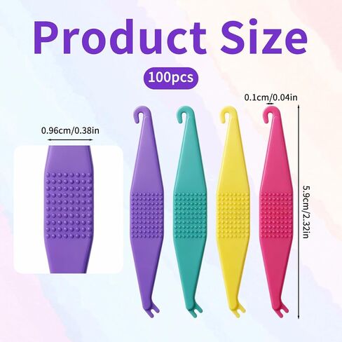 100 Pcs Braces Rubber Band Tool, Colorful Elastic Dental Placer, Disposable Rubber Bands Placer for Women, Men in Kuwait