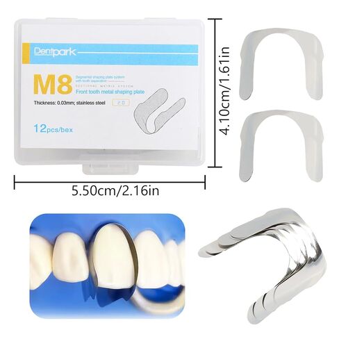 Dental Anterior Matrix Bands Curvature Matrix Bands for Proximal Anterior Restoration Materials Dentistry Oral Material（12Pcs） in Kuwait