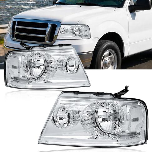 for 2004-2008 Ford F150 Headlight for 2006-2008 Lincoln Mark LT 2PC Front Lights Left Right Side Replacement Headlamps Chrome Housing Clear Reflector in Saudi Arabia