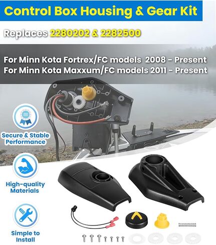 Top Cover Control Box Housing & Gear Kit Fits for Minn Kota Fortrex & Maxxum Trolling Motors - Complete Foot Control Repair Kit - Replaces Parts 2280202 & 2282500 in Kuwait