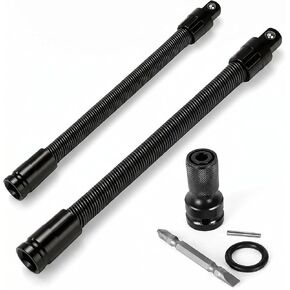1/2 Inch Flexible Shaft Extension with Wrench Adapter, 10" & 14", 2-Pack | 2026 Upgraded, Impact Socket Extension, Tight Space Auto Repair in Kuwait