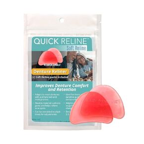 Soft Reline Denture Reliner Kit (Boil & Fit) – for Full & Partial Dentures, 2 Reline Pucks Included, Remoldable for Adjustments, Zinc-Free, Custom Comfortable Fit in Minutes, Lasts Up to 3 Months in Kuwait