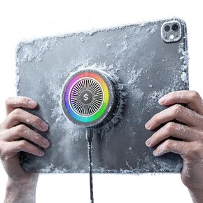 مبرد Black Shark iPad، مبرد مغناطيسي للكمبيوتر اللوحي ipad/Surface pro/Samsung Tab، مروحة تبريد للكمبيوتر اللوحي بقدرة 40 وات للألعاب، بث مباشر Tiktok، مبرد الكمبيوتر اللوحي الذي يتم التحكم فيه بواسطة التطبيق (أسود) in Kuwait