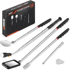 RAK Magnetic Pickup Tool Set Gifts for Men - 5Pcs with 360 Swivel Inspection Mirrors, Telescoping Magnet Pickup Tool, Flexible LED Flashlight, Mechanic Tools & Cool Gadgets for Men, Dad, Husband in Saudi Arabia