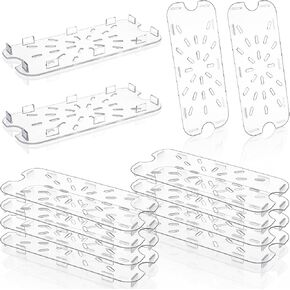 12 PCS Clear Plastic Drain Pan Grate for 1/3 Size Food Pan - Acrylic Drying Rack, Vegetable Tray for Kitchen Sink, Dishwasher Safe, Restaurant & Hotel Use in Kuwait