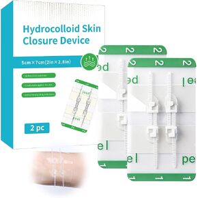 Wound Closure Strips 50x70mm Hydrocolloid Laceration Closure Zip Stitch Adjustable Skin Closures for Home First Aid Kit 2 Pack in Kuwait