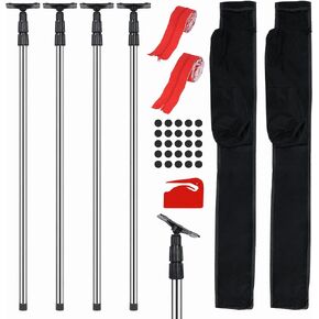 4 Pack Dust Barrier Poles Kit with Carry Bag, 10Ft Adjustable Zipper Wall Poles, Dust Containment Pole, Steel Telescoping Support Pole for Temporary Dust Barrier System, Home Renovation/Construction in Kuwait