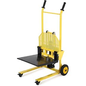 Hydraulic Material Lift with Steel Platform Board, 440lbs Capacity Pallet Truck Dolly, Lift Table, 36" Max Lift Winch Stacker, Multifunctional Hydraulic Hand Truck Fork Lift, Adjustable Forks in Kuwait
