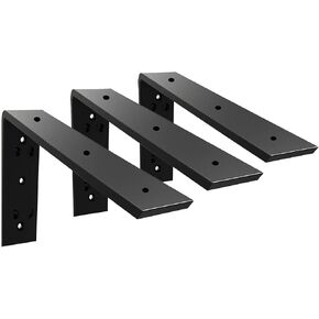 WINKER كونترتوب دعم قوس 3 حزمة الثقيلة 3/8 "سميكة مخفية L قوس الرف 10" × 6 "× 2.5" كوربيلز معدنية للكوارتز/الجرانيت/الخشب/الخرسانة/أسطح كونترتوب صفائحية، أسود in Kuwait