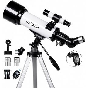 Telescope for Kids & Adults - 70mm Aperture 500mm AZ Mount Fully Multi-Coated Optics Astronomical refracting Portable Telescopes, with Tripod Phone Adapter, Carrying Bag, Remote Control White in Kuwait