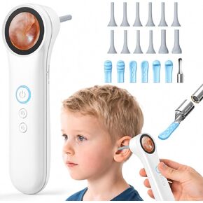 Ear Camera with 1.21" Screen, 1080P HD Digital Otoscope Ear Scope with 4 LED Lights, Ear Cleaner Camera with 10 Ear & Nose Tips, 6 Ear Pick Tools, Skin Probe, Type-C Charging for Adults Kids Pets in Kuwait