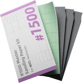 HOZO NeoSander Basic Sanding Paper Kit, 8 Grit Levels (#180–#1500), Wet Sanding Compatible, Reusable Sanding Sheets, Residue-Free Adhesive Backing, Starter Pack for Shaping, Sanding & Fine Polishing in Saudi Arabia