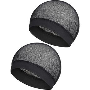 Black Hair Net with Wide Elastic Band, Fine Mesh - Comfortable Hairnets for Sleeping, Non-Binding Wide Edge, Small Holes Prevent Hair Loss, Tubi Hair Wrap for Women, Fits All Head Types in Kuwait