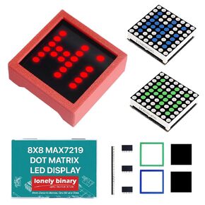 Lonely Binary 3-Pack 8x8 LED Matrix MAX7219 3-Color لـ Arduino وESP32 | وحدات حمراء وخضراء وزرقاء + حافظات مطبوعة ثلاثية الأبعاد؛ SPI 5-pin، متتالي؛ سطوع 16 مستوى؛ بيكو، STM32؛ تمرير النص والألعاب in Kuwait