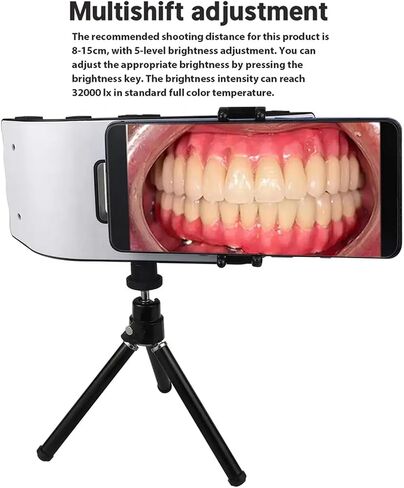 Dental Mobile Phone Fill Light, Mobile Dental Photography Light, Teeth Shooting Fill Light, 6000-6500K Adjustable & 3 Group Lights Adjusted Independently, for Clinic, Photography Studio in Saudi Arabia