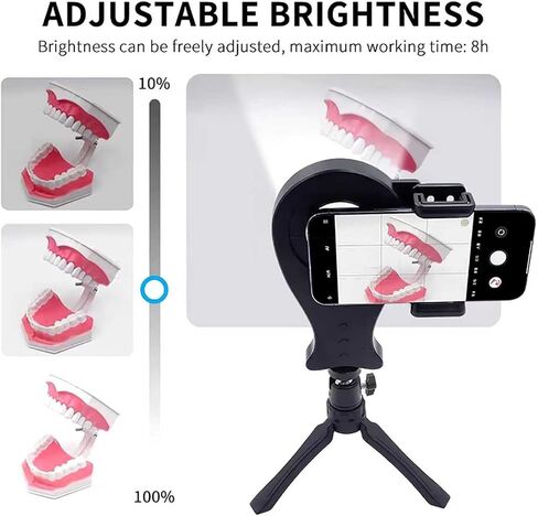 Oral Camera Photo Video Flashlight, 5 Brightness and 3-Color Temperature Adjustment, with 3D Surround Lighting, for Dental Clinic, Hospital and Home Intraoral Camera Shooting in Kuwait