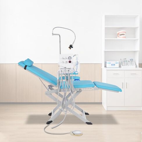 Foldable Chair, Adjustable Chair with Removable Spittoon, 5-Level Height, Anti-Slip Feet, Blue in Kuwait