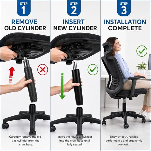Office Chair Gas Cylinder Dental Class 4 Chair Gas Lift Universal Size Fits Most Chairs Accessories Extendable 7.2in Heavy Duty Class Lift Hydraulic/Pneumatic Piston（Black） in Kuwait