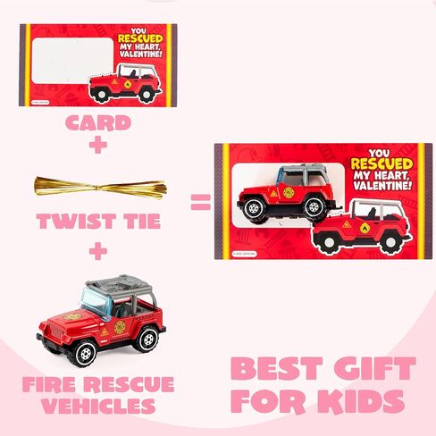 JOYIN 28 Pack Valentines Party Gift Cards with Mini Construction Vehicle Toy Set for Kids Valentine's Classroom Exchange Prizes in Kuwait