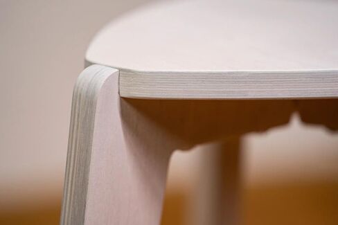 Modern Triangle Wooden Stool, White Minimalist Footrest, Compact Side Stool for Living Room Bedroom Entryway, Sturdy Solid Wood Design in Saudi Arabia