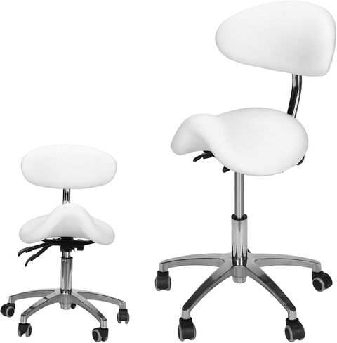 Multi-Functional Saddle Stool with Wheels Saddle Tilting Stool Rolling Chair with Back Support 19.93-21.65in Height for Salon Beauty Clinic Dentist Tattoo Home Office in Kuwait