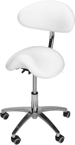 Adjustable Saddle Stool with Wheels Multi-Functional Ergonomic Saddle Stool Rolling Chair with Back Support 19.93-21.65in Height for Salon Beauty Clinic Dentist Tattoo Home Office in Kuwait
