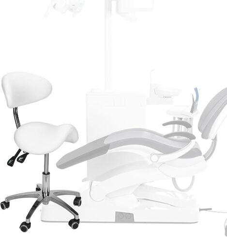 Adjustable Saddle Stool with Wheels Multi-Functional Ergonomic Saddle Stool Rolling Chair with Back Support 19.93-21.65in Height for Salon Beauty Clinic Dentist Tattoo Home Office in Kuwait