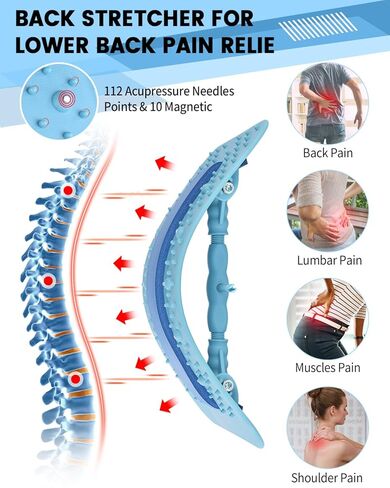 Back Stretcher Lumbar Backs Cracker with Magnet Backs Massager Lower Back Pain Relief Upgraded Multi-Level Support Stretcher Spinal Board Device for Herniated Disc, Sciatica, Scoliosis in Kuwait