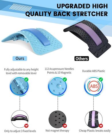 Back Stretcher Lumbar Backs Cracker with Magnet Backs Massager Lower Back Pain Relief Upgraded Multi-Level Support Stretcher Spinal Board Device for Herniated Disc, Sciatica, Scoliosis in Kuwait