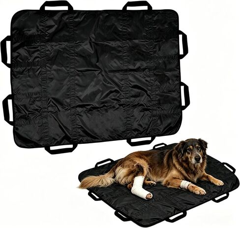 Dog Stretcher for Large Dogs, Portable Foldable Emergency Pet Gurney, Heavy-Duty Oxford Fabric Rescue Sling with 8 Handles, Lightweight for Stairs & Outdoor, 300 lbs Capacity, 48x30 Inches in Kuwait