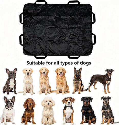 Dog Stretcher for Large Dogs, Portable Foldable Emergency Pet Gurney, Heavy-Duty Oxford Fabric Rescue Sling with 8 Handles, Lightweight for Stairs & Outdoor, 300 lbs Capacity, 48x30 Inches in Kuwait