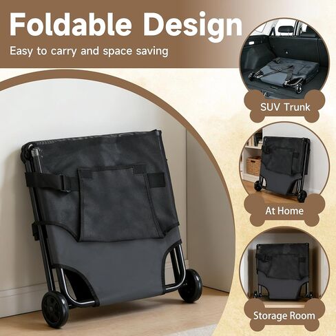 Portable Foldable Dog Stretcher for Large Dogs, 45 x 22 Inch Animal Carry Stretcher for Emergency Use, 300lbs Capacity Pet Transport Stretcher with Waterproof PVC Mesh in Kuwait