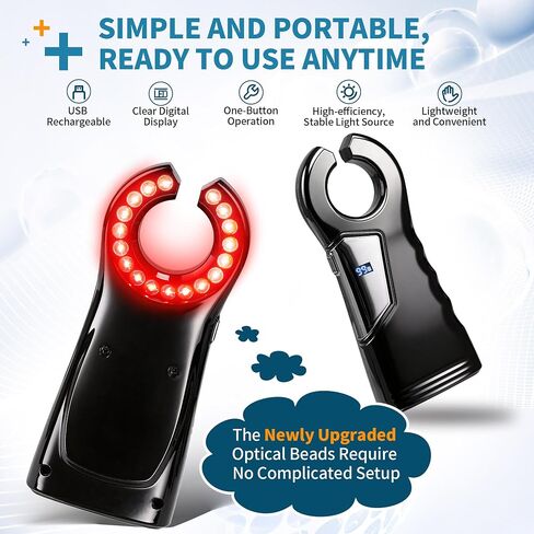 Vein Finder for IV Access & Phlebotomy, Handheld Red LED Vein Finder Light for Nurses, 1-99 Adjustable Brightness, Rechargeable Vein Viewer with Digital Display, Portable Vein Locator Device, Black in Kuwait