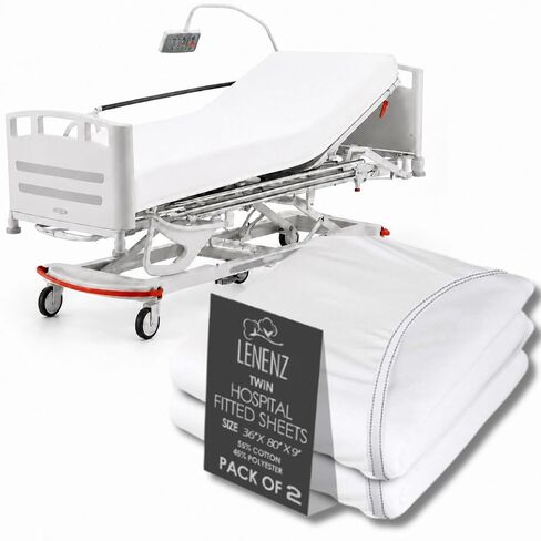 2 Pack Hospital Bed Sheet - Soft Jersey Twin Fitted Sheets - Knitted Fitted Hospital Bed Sheets (2, 36"x84"x16") in Kuwait
