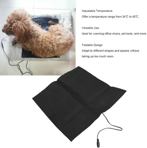 USB Pet Heating Pad, 5V 2A 34 to 45 Nylon Electric Cloth Heater Blanket for Office Chair Pet Bed in Kuwait