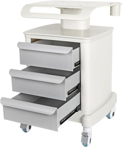 Mobile Trolley Cart for Portable Ultrasound Imaging Scanner Vehicle Trolley Beauty Storage Cart 115 LBS Load with 3 Drawers 4 Wheels for Hospital Office Bedroom Clinic in Kuwait