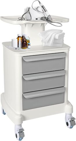 Mobile Trolley Cart for Portable Ultrasound Imaging Scanner Vehicle Trolley Beauty Storage Cart 115 LBS Load with 3 Drawers 4 Wheels for Hospital Office Bedroom Clinic in Kuwait