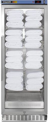 Summit Appliance PTHC125G Single Chamber Passive Heating Blanket Warmer with a Self-Closing Glass Door, Stainless Steel Interior, Digital Thermostat, Passive Heating, Stainless Steel Cabinet and Lock in Kuwait