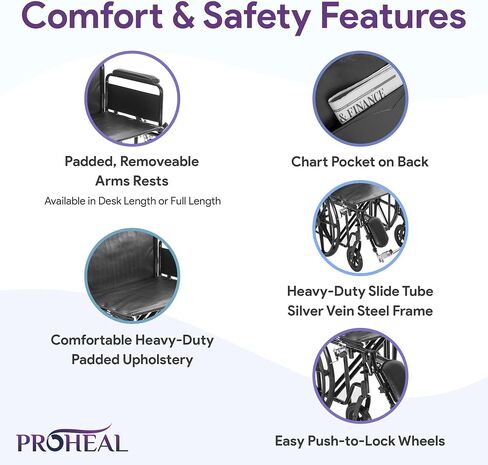 26" Bariatric Wheelchair - Removable Desk Arms and Elevated Leg Rests - Adjustable Height, Heavy-Duty Wheelchair for Adults - Extra Wide Wheelchair, 700 lbs Capacity in Kuwait