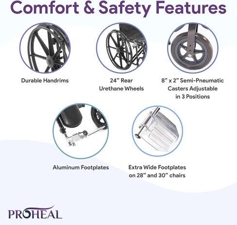 26" Bariatric Wheelchair - Removable Desk Arms and Elevated Leg Rests - Adjustable Height, Heavy-Duty Wheelchair for Adults - Extra Wide Wheelchair, 700 lbs Capacity in Kuwait