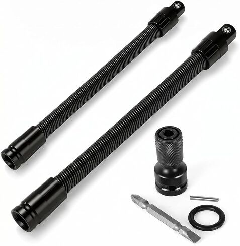 1/2 Inch Flexible Shaft Extension with Wrench Adapter, 10" & 14", 2-Pack | 2026 Upgraded, Impact Socket Extension, Tight Space Auto Repair in Kuwait
