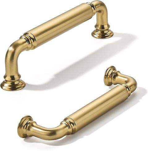 khtumeware 10-Pack Champagne Bronze Heavy-Duty Solid Cabinet Pulls, 5 Inch (128mm) Hole Center, Satin Brass Drawer Pulls, Cabinet Hardware, Suitable for Kitchen Cabinets, Bathrooms and Dressers in Kuwait