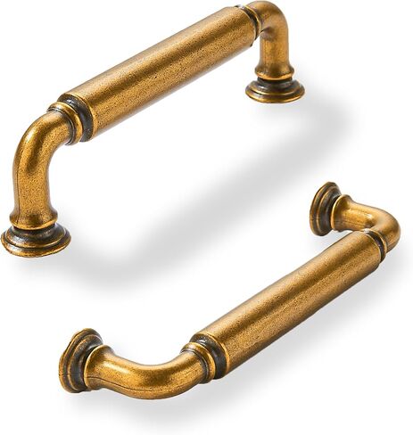 khtumeware 10-Pack Champagne Bronze Heavy-Duty Solid Cabinet Pulls, 5 Inch (128mm) Hole Center, Satin Brass Drawer Pulls, Cabinet Hardware, Suitable for Kitchen Cabinets, Bathrooms and Dressers in Kuwait