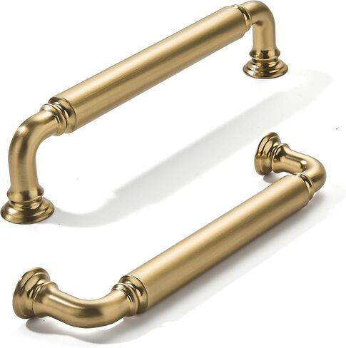 khtumeware 10-Pack Champagne Bronze Heavy-Duty Solid Cabinet Pulls, 5 Inch (128mm) Hole Center, Satin Brass Drawer Pulls, Cabinet Hardware, Suitable for Kitchen Cabinets, Bathrooms and Dressers in Kuwait