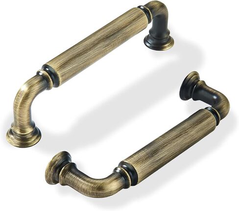 khtumeware 10-Pack Champagne Bronze Heavy-Duty Solid Cabinet Pulls, 5 Inch (128mm) Hole Center, Satin Brass Drawer Pulls, Cabinet Hardware, Suitable for Kitchen Cabinets, Bathrooms and Dressers in Kuwait